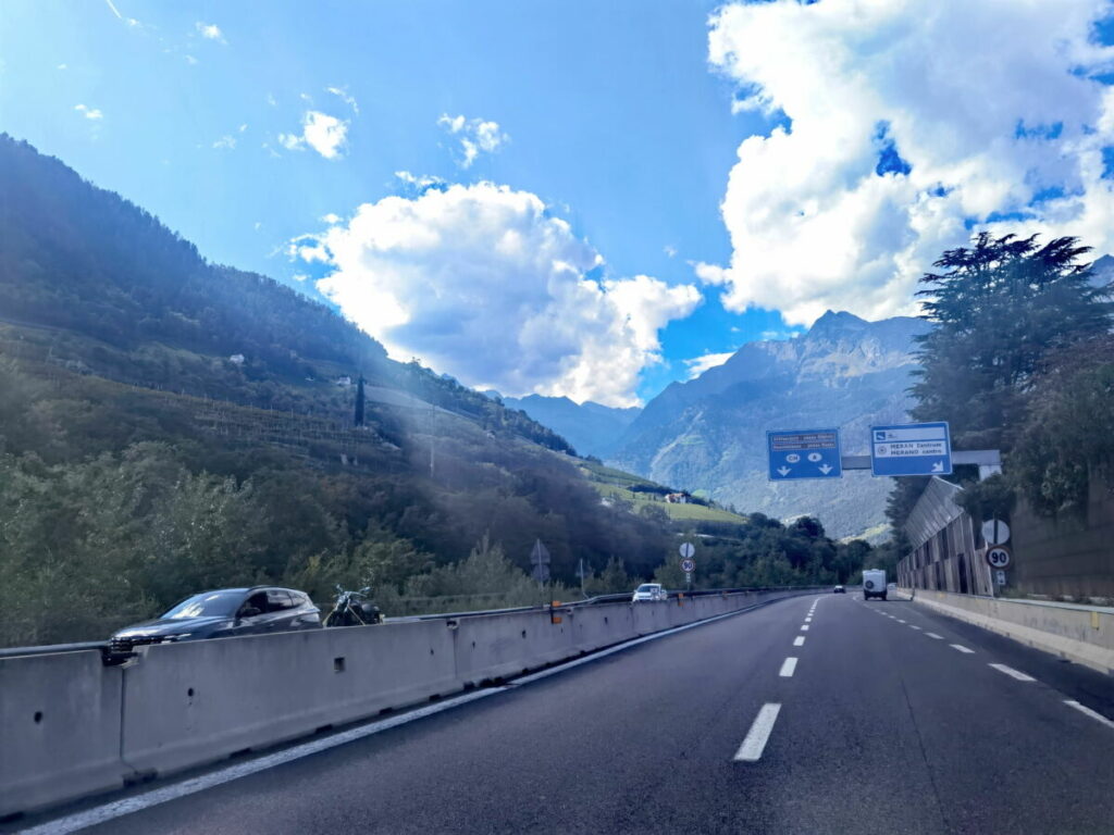 Von Meran Richtung Reschenpass in Italien